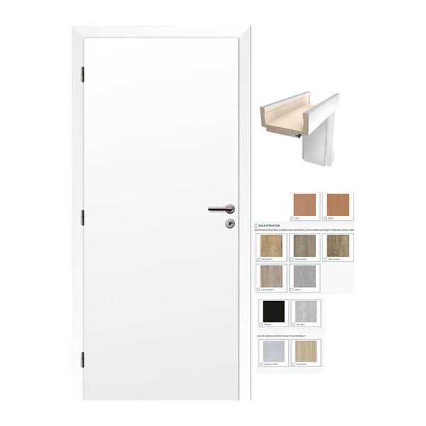 SET Dvere Solodoor SM plné 60 pravé + obložková zárubňa 95-175 mm, ostatné farebné prevedenie