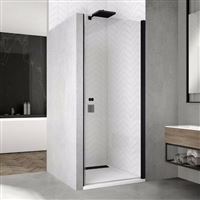 Dvere sprchové SanSwiss SOLINO SOL1 700 × 2000 mm, čierne, číre sklo