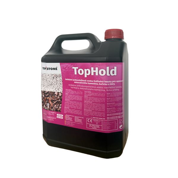TopHold - Unikátna jednozložková akrylátová hmota na upevnenie dekoratívneho kameniva, štrku a kôry, 5 kg