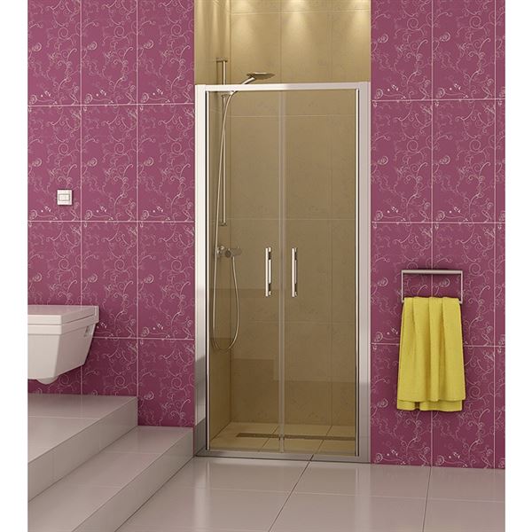 Dvere sprchové SanSwiss TOP-LINE TOPP2 800 × 1900, aluchróm, číre sklo