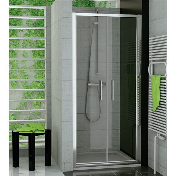 Dvere sprchové SanSwiss TOP-LINE TOPP2 800 × 1900, aluchróm, číre sklo