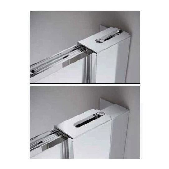 Kút sprchový SanSwiss VALEA štvrťkruh 90 × 90, aluchróm, číre sklo