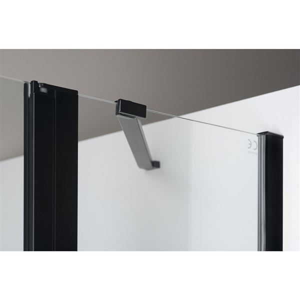 Kút sprchový ZOOM LINE BLACK 90 × 90 cm, čierny, číre sklo